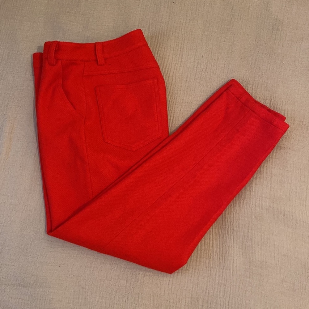 RACHEL COMEY WOOL RED PANTS . Size 4